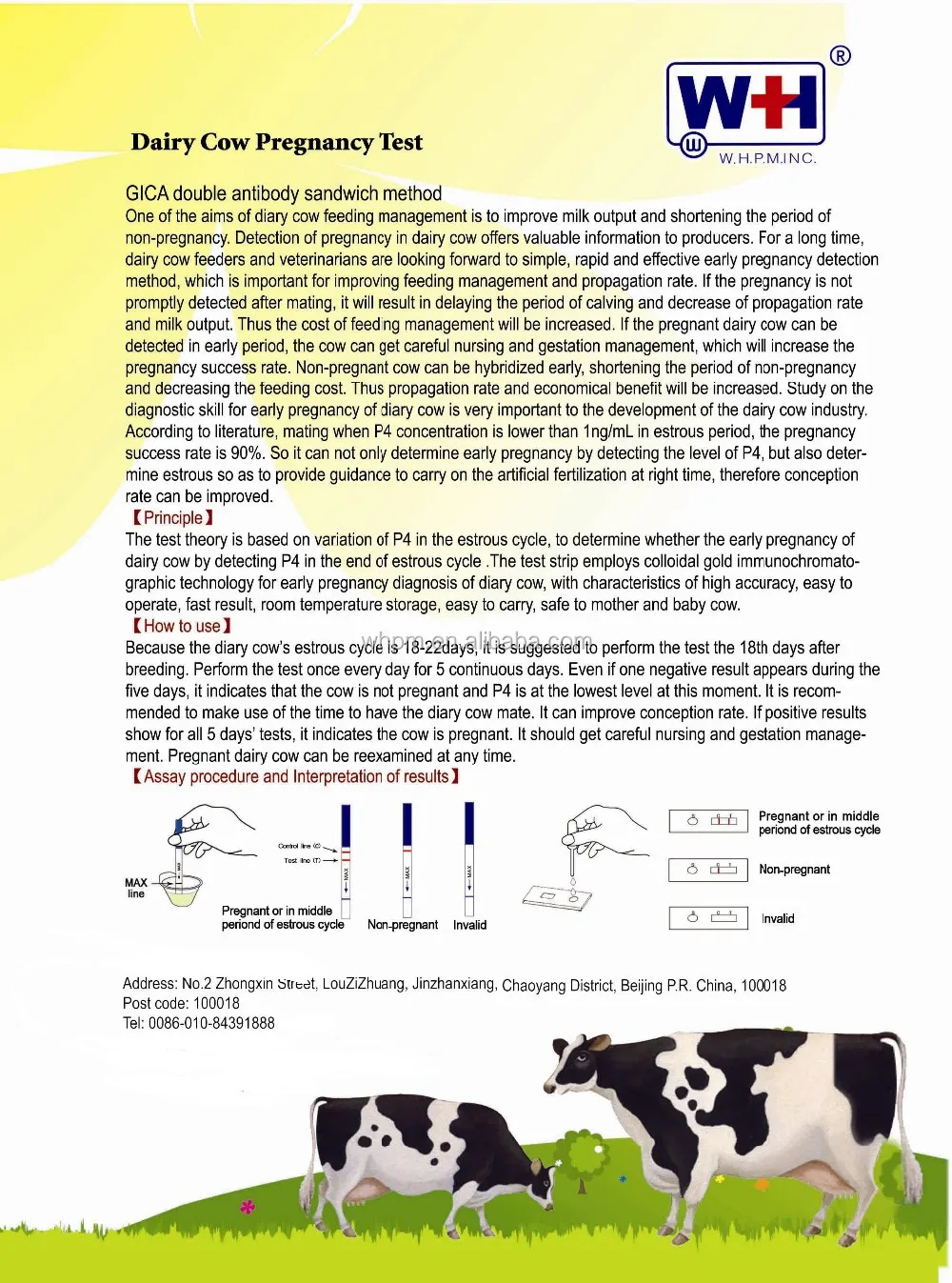 Whpm Hotsale Dairy Cow Pregnancy Test Strip Buy Rapid Test Kits For