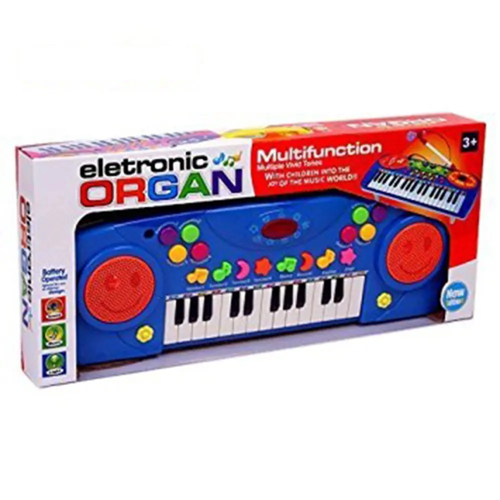 LUCKSTAR(TM) 25 Key Multi-function Cartoon Electronic Organ Toy Keyboard Baby Toy Piano Educational Toy With Microphone (Blue)