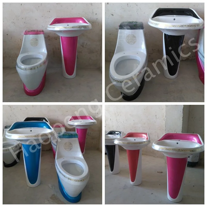 Hot Sale Washdown Wc Toilet One Piece Color Toilet Bowl For Saudi