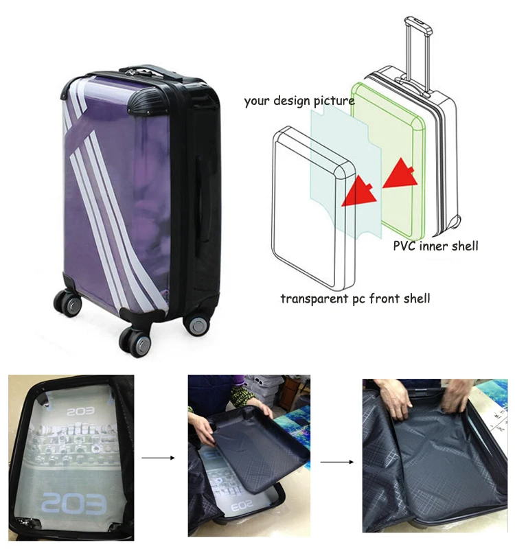 2018 Factory Polycarbonate Printed Hard Case Trolley Bag Buy Hard