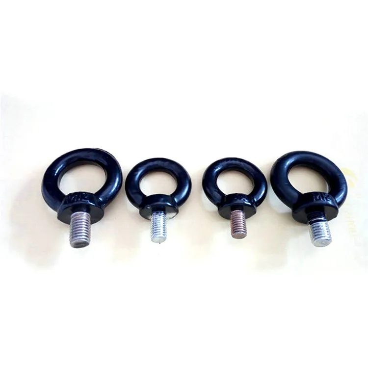Factory Wholesale Black Plated Rings Screw Customized Specification O Rings Threaded Eye Bolts