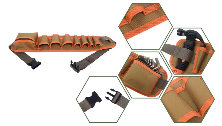 户外电工多口袋可折叠牛津腰部工具带