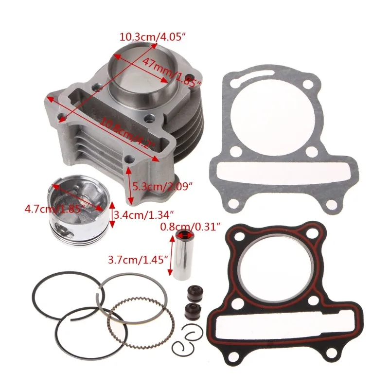 139qmb 47mm Bore Gy6 80 Cc Cylinder Block Kit For 139qma Engine Parts