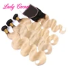 1B/613 body wave 100% Peruvian hair weave with closure