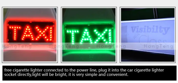 Transparent PC plastic taxi top led display