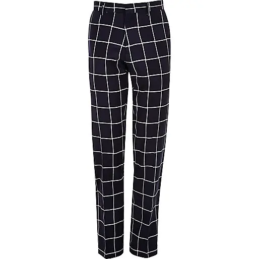2018 Best Selling men's new style navy vito white print tux trousers