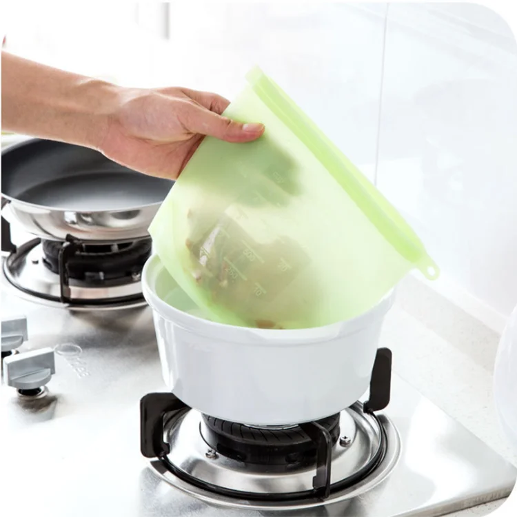 Wholesale Hot Selling New Product Reusable Food Container Silicone Freezer Vacuum Food Zipper Storage Bag