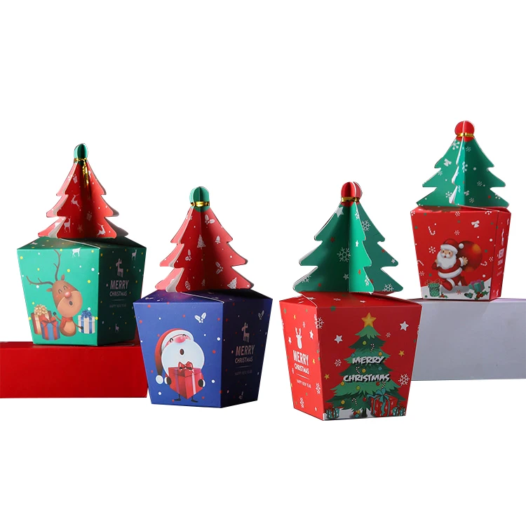 Custom Design Eco Friendly Christmas Cardboard Storage Box Christmas Tree Cardboard Box Cake Box