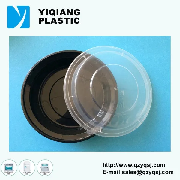 Black Plastic Food Disposable To Go Containers With Lids Wholesale