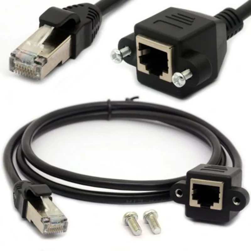 Panel Mount Rj45 Male To Rj45 Female Extension 8p8c Lan Cable Buy