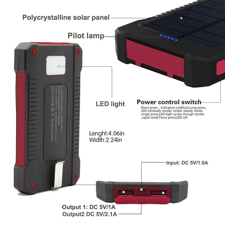 Rohs Instruction Waterproof Panel Mini Portable Charger Solar Power