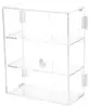 2 Shelves Rectangular Locking Clear Acrylic Display Case Stand