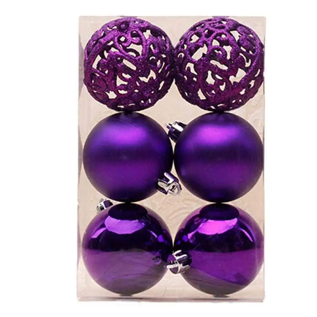get quotations yjydada 6pcs christmas balls ornaments shatterproof decorations tree balls for door wall party holiday ornament - Purple Christmas Decorations get quotations yjydada 6pcs christmas balls ornaments shatterproof decorations tree balls for door wall party holiday ornament - Purple Christmas Decorations