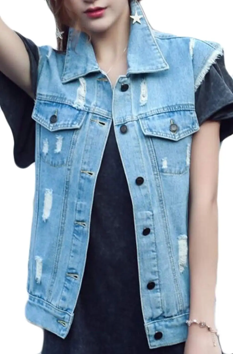 Cheap Blue Jean Vest Plus Size, find Blue Jean Vest Plus Size deals on line at