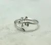 Wholesale new design zinc alloy silver plated adjustable lizard ring