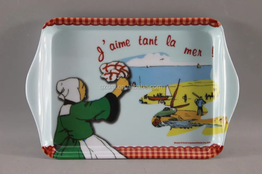 21X14CM inch Melamine Kids tray ,Melamine Tea tray