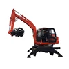 Wheel Excavator moving type Loader Timber Grab machine