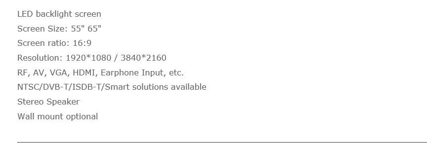 Factory Price 50"-75" curved smart tv with wifi