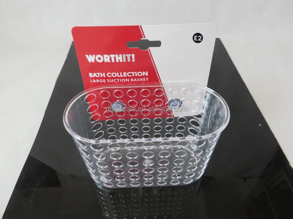 Bathroom Shower Caddy Plastic Hanging Basket With Suction Cup Holder Product On Bathroom Shower Caddy Plastic Hanging Basket With Suction Cup Holder Product On