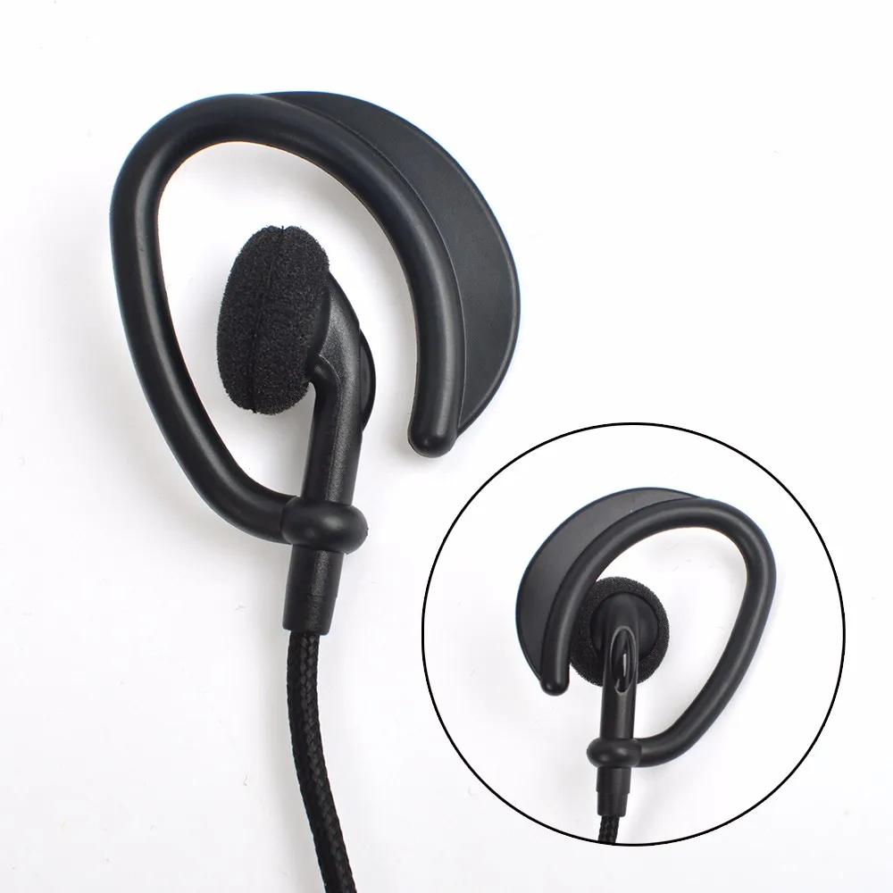 2 Way Radio Earpiece , 1 Pin G Shape Earhook Walkie Talkie Headphone