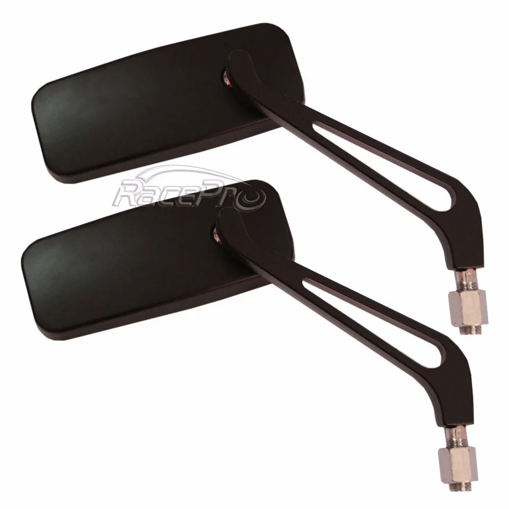 CUSTOM ALUMINUM BLACK RECTANGLE MOTORCYCLE SIDE REAR VIEW MIRRORS FOR Yamaha