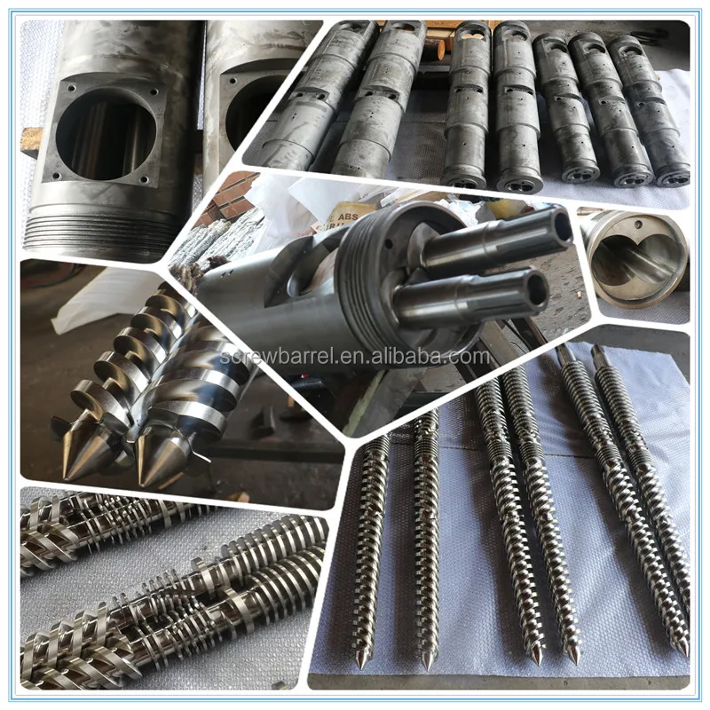 Conical twin screw barrel
