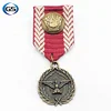 New design metal 3D honor eagle military pendant badge flag ribbon medal lapel pins