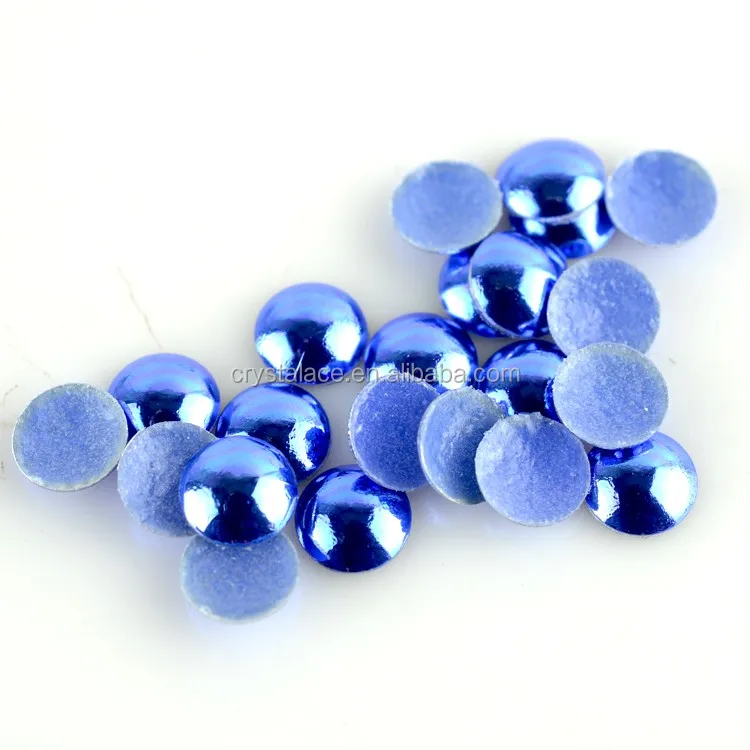 Lead free aluminium hotfix pearl studs, sapphire domes hotfix half round , color pearls for clothes