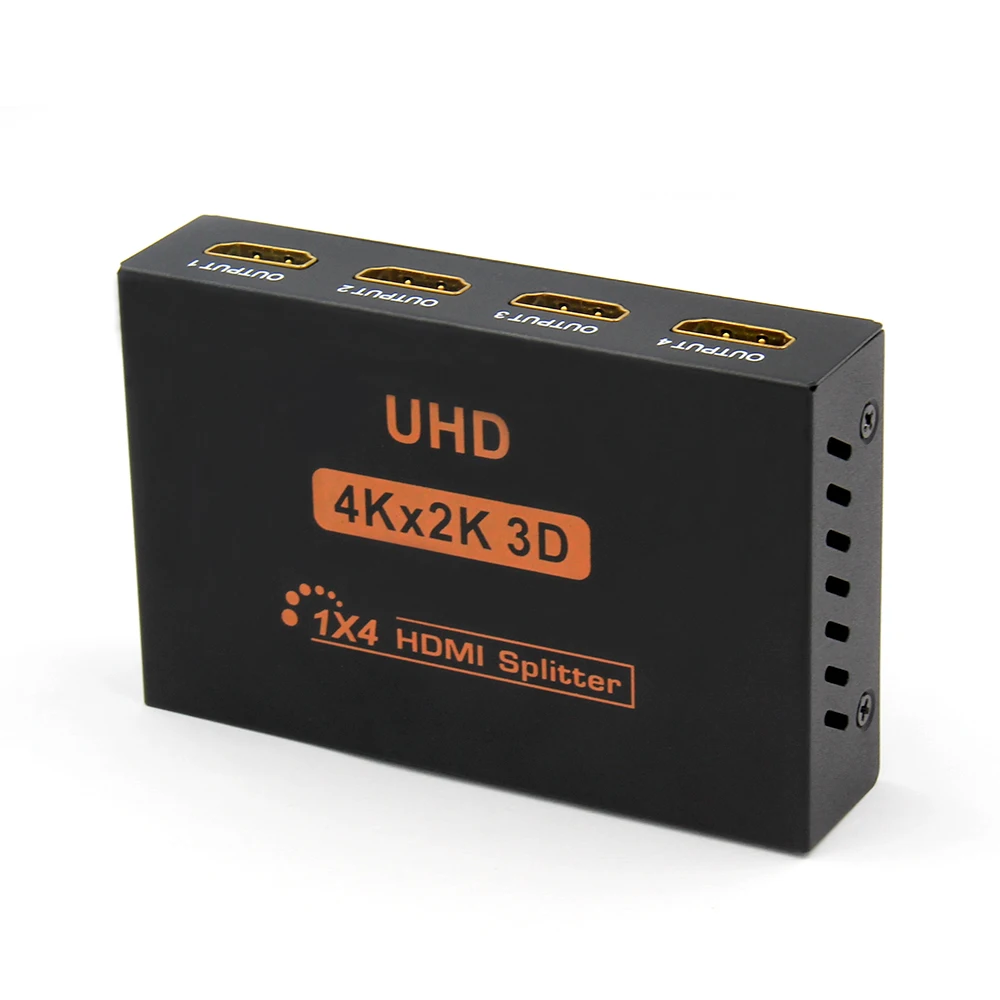 4kX2K Latest Model 3D UHD 1.4V mini HDMI Splitter 1x4 1input 4 output splitter with 5v 1A power