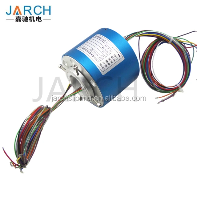 High speed 5000rpm rotary joint slip ring,bore 38.1mm,2 - 24 conductors circuits through hole hollow slip ring
