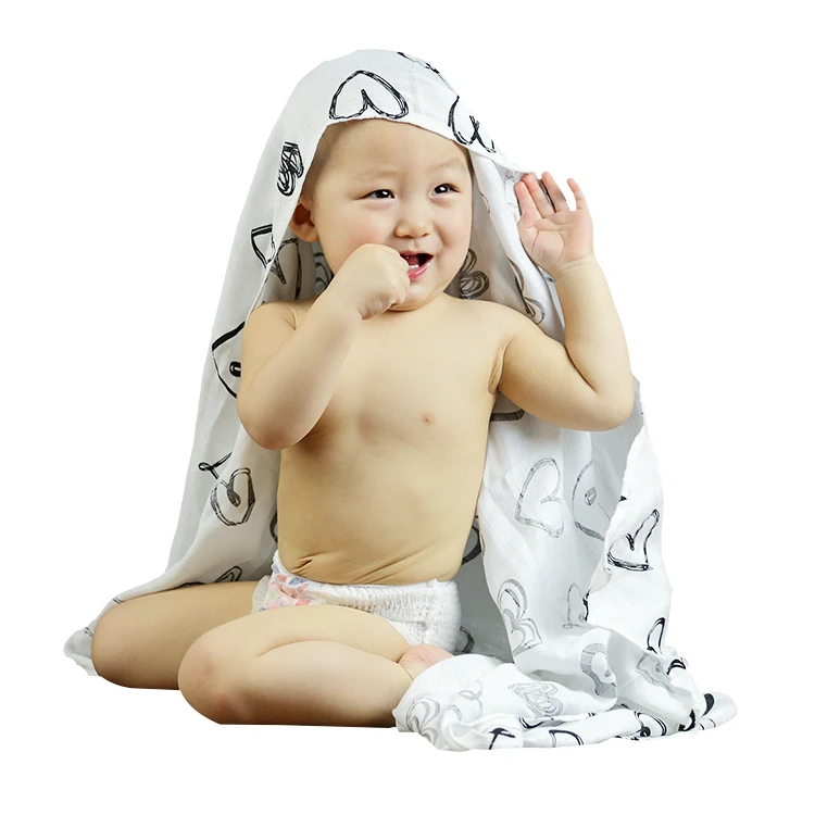 Wholesale 100% Organic Cotton Printed Newborn Fabric Wrap Blanket 47*47 Baby Nursery Muslin Swaddle