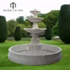 Simple classical 3 tier garden stone marble water fountain for backyard decor