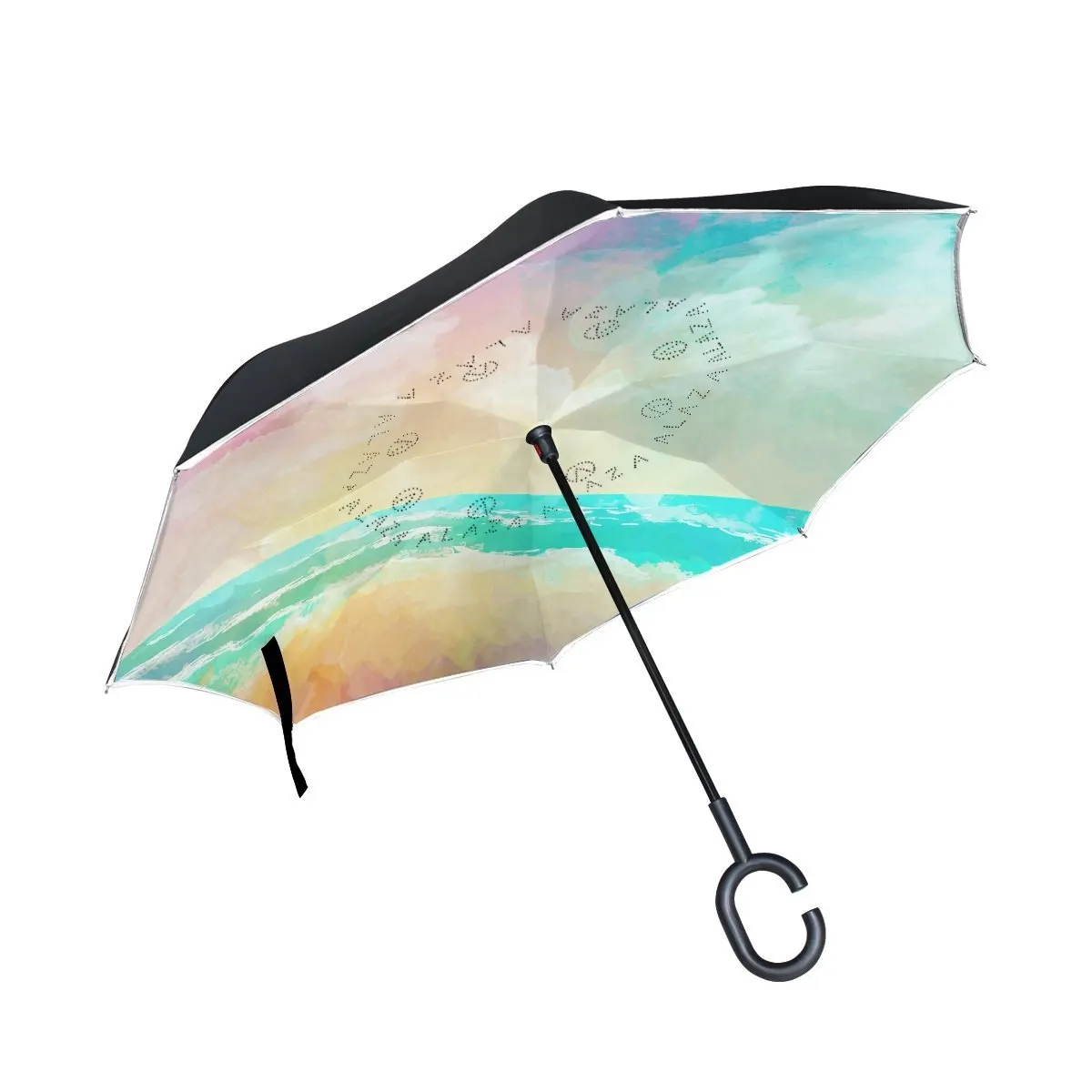 Double Layer Umbrellas Funny Bald Eagles Reverse Folding Umbrella Windproof UV Protection