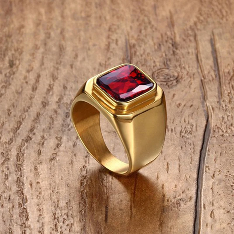 Ywmt 2020 Wholesale 18mm Men Vintage Ruby Gemstone Rings Saudi Arabia