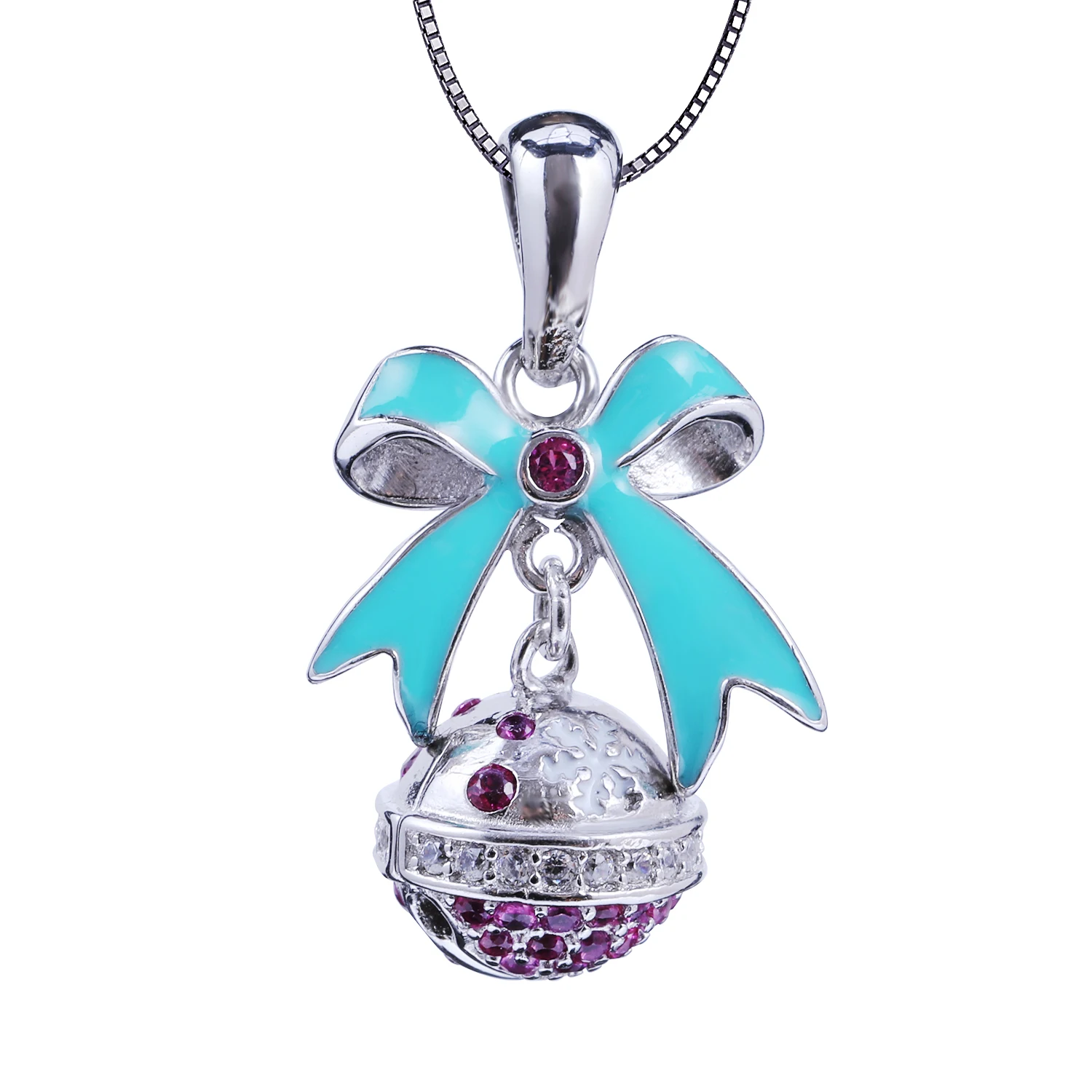 Customized Wholesales Silver Round Necklace With Charms Inside Floating