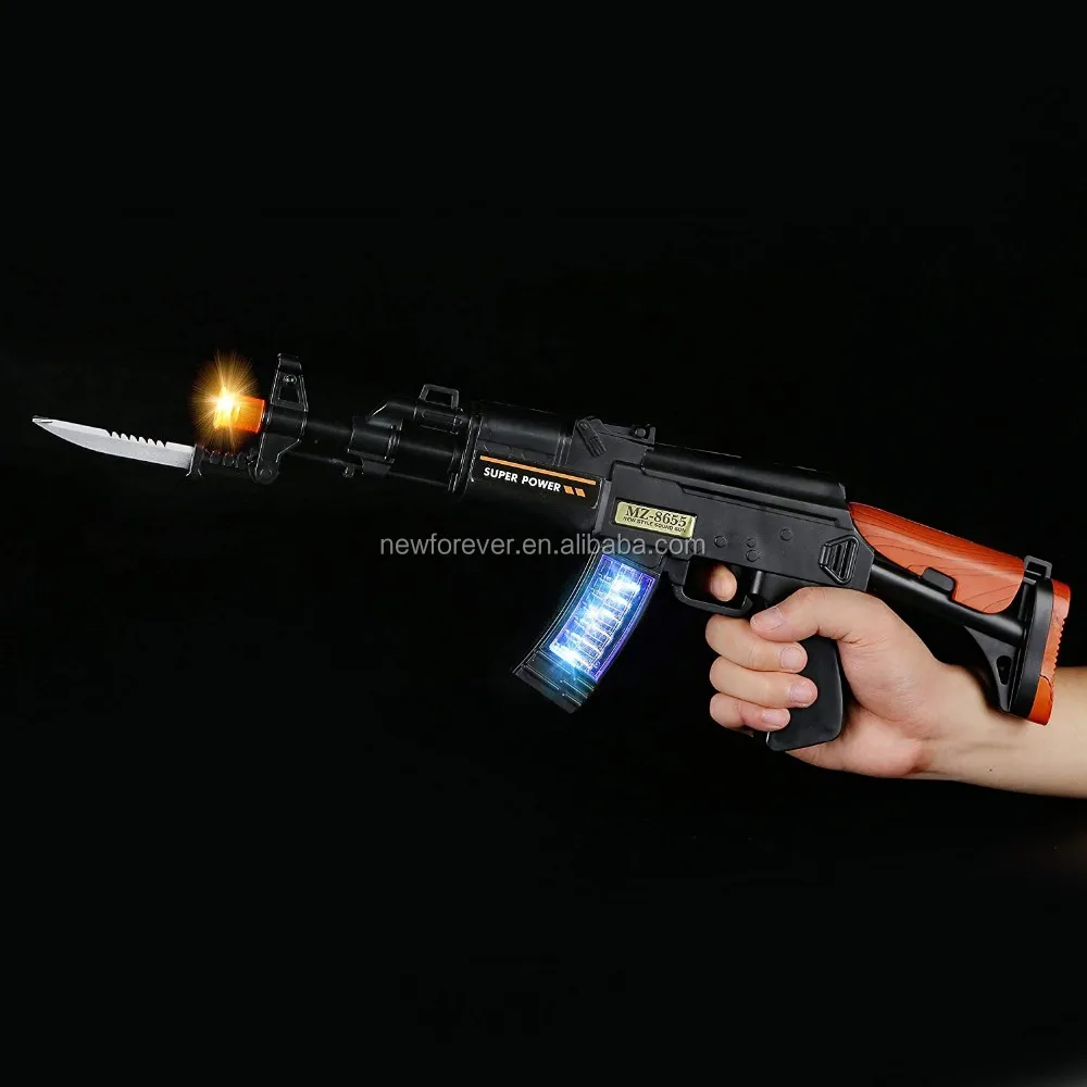 Hundred Power Led Toy Gun,Machine Blaster With Knife Light Up Gun,Toy