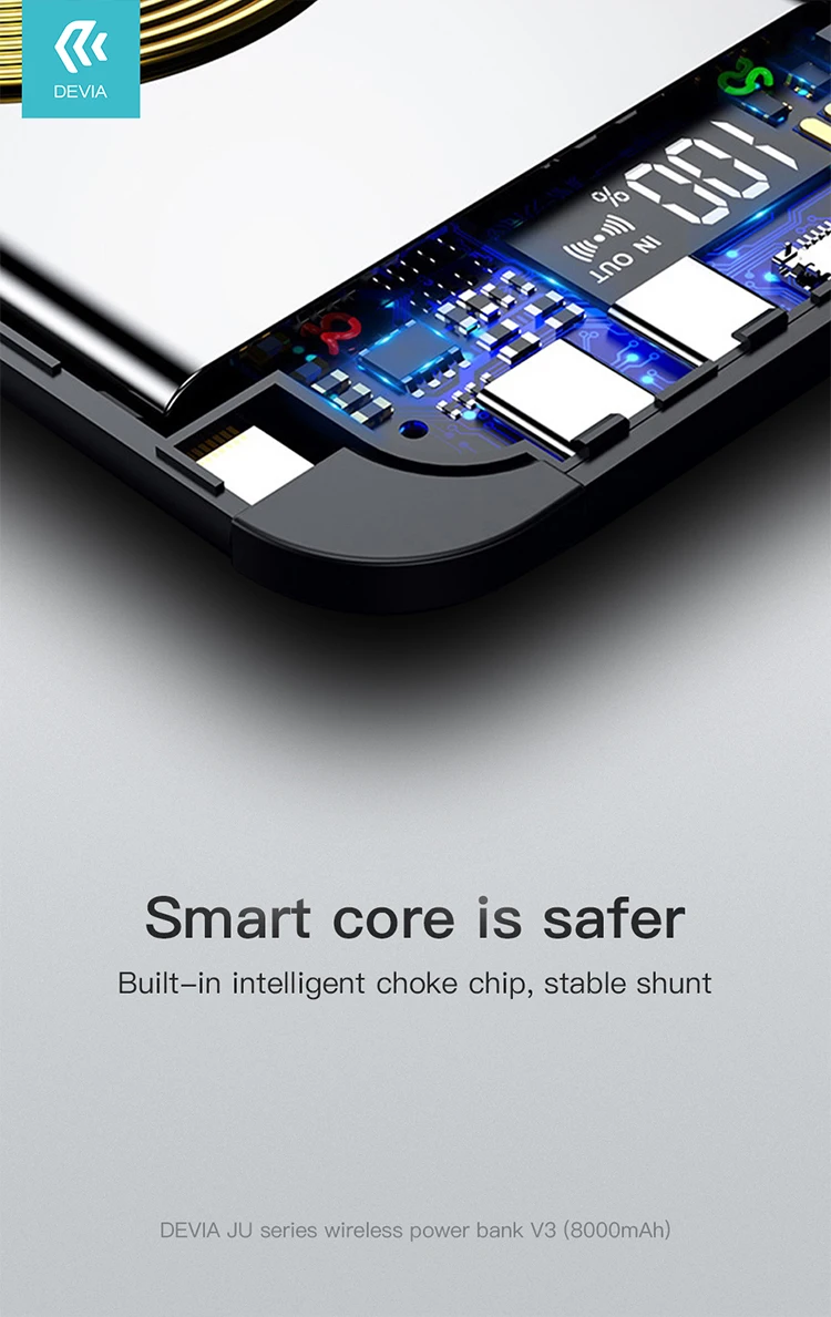 DEVIA new products 8000mah wireless charging mobile charger power bank - ANKUX.COM