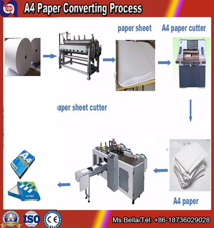 Sugarcane Bagasse Wood Pulp A4 Copy Paper Making Machine Production