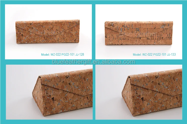 Classic Cork Leather Eyewear Case Folding Triangle Sunglass Optical Handmade Case Buy Leather 