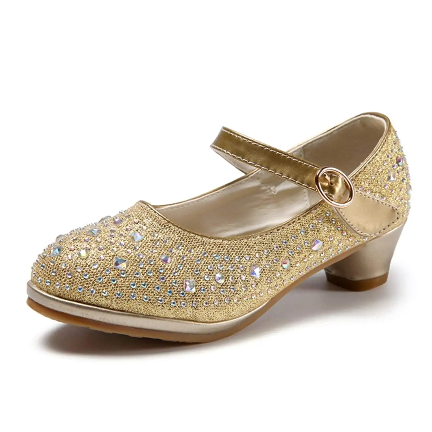 Toddler//Little Kid CYBLING Kids Girls Open Toe Rhinestone Bow Sandals Summer Princess Low Heel Shoes