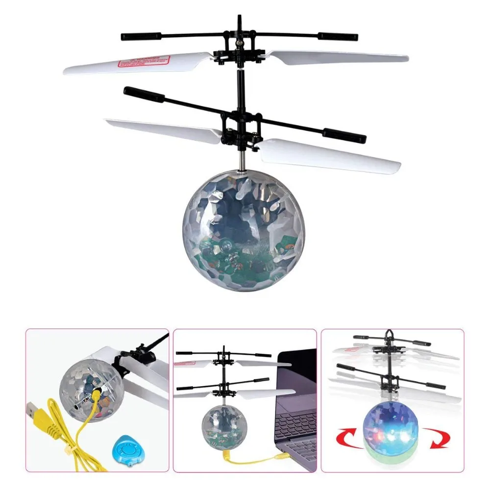 Flying Ball Toys,Rc Toy Rechargeable Light Up Ball Drone Infrared