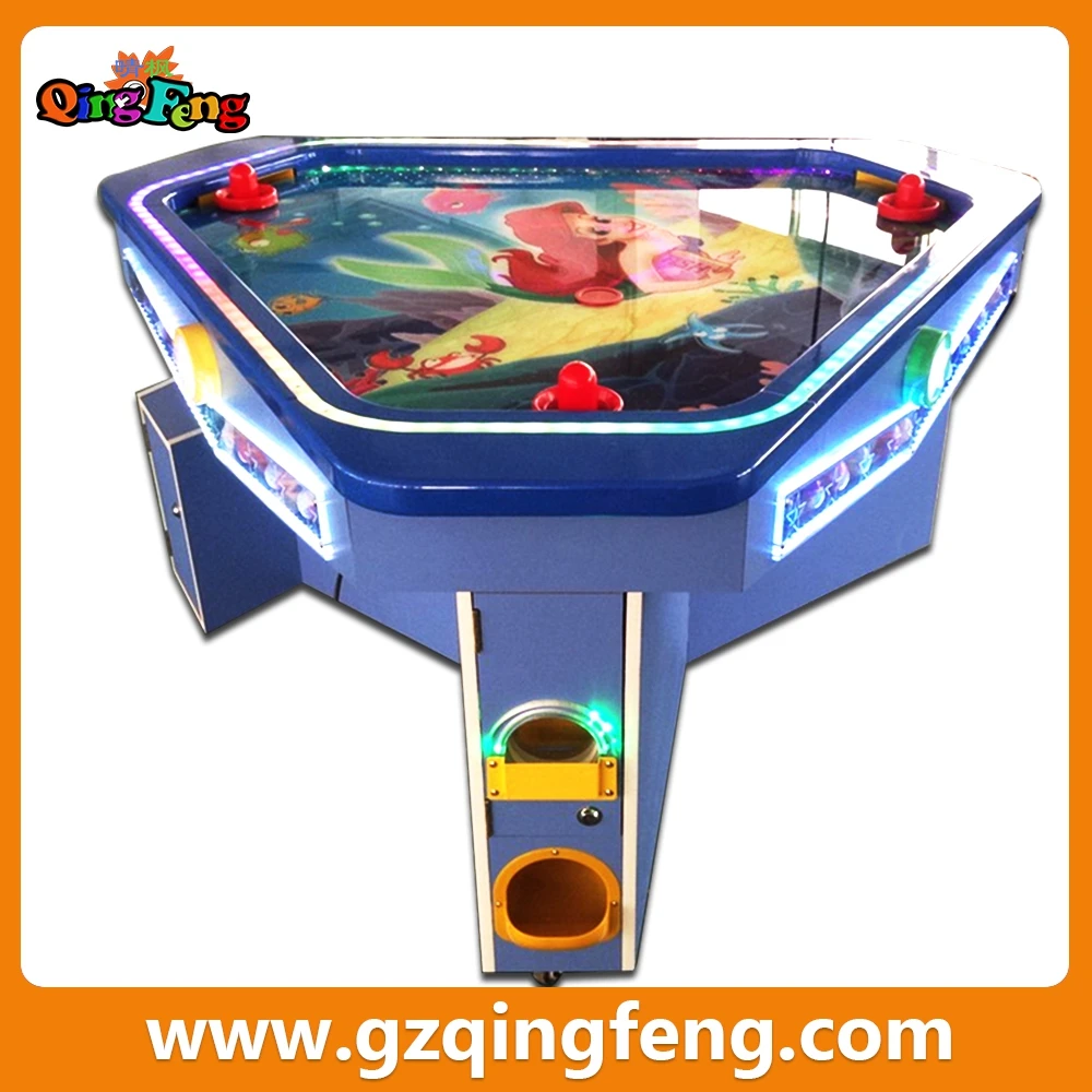 Qingfeng best table top hockey game 3 players air hockey game machine sale