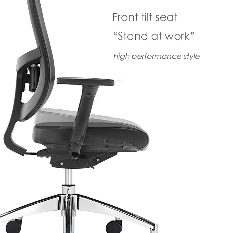 luxury black pu leather office ergonomic boss office chair with headrest