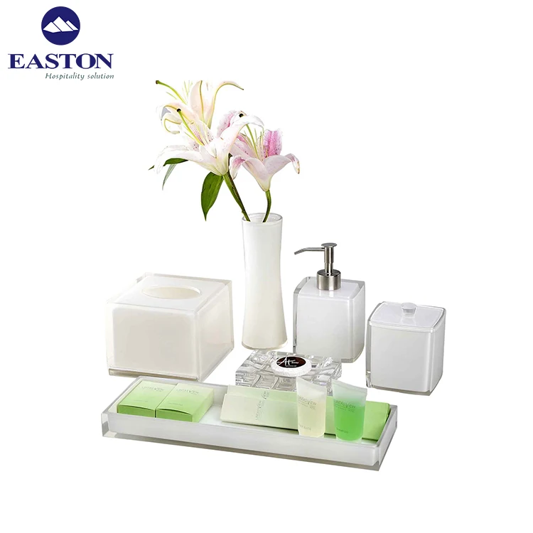 Amenities Holder Set+cheap High Quality Hotel Balfour White Crystal