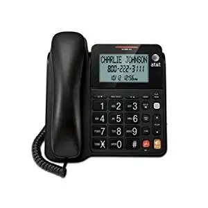 AT&T CL2940 Corded Phone with Speakerphone, Extra-Large Tilt Display/Buttons, Caller ID/Call Waiting and Audio Assist, Black