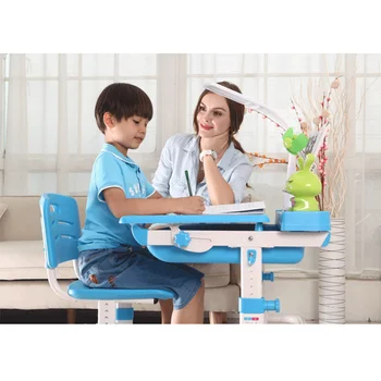 Children Desk And Chair Set With Drawer Storage Height Adjustable