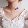 3D Yarn Butterfly Chokers Necklace Invisible Fish line Silk Neck Chain For Women Gift