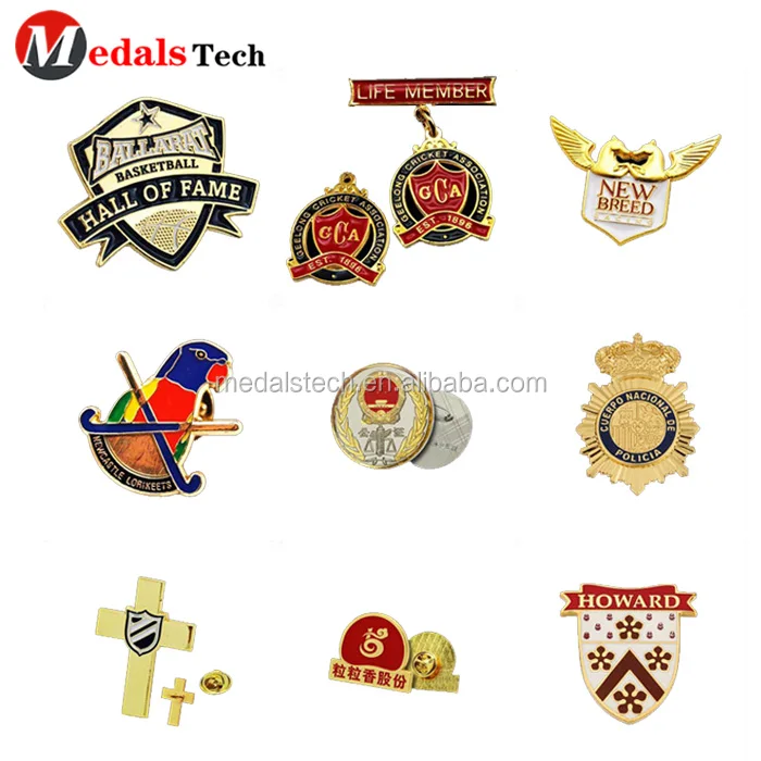 Personalized custom logo zinc alloy police gold  badge