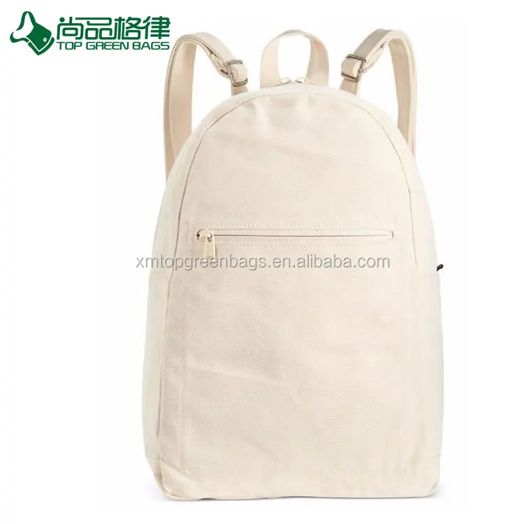 white cotton backpack