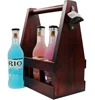 factory FSC&BSCI rustic wooden beer beverage carrier with opener